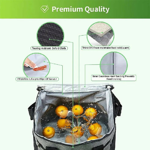 High Quality Outdoor Travel Thermal Lunch Bag with Handle Strap